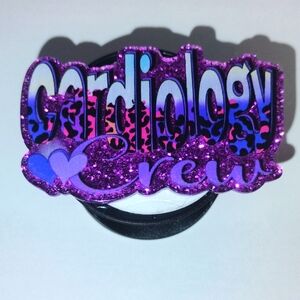 Purple Glitter Cardiology Crew Phone Grip
